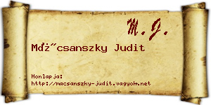 Mácsanszky Judit névjegykártya